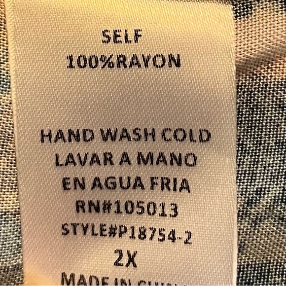 NWT Savanna Jane Turquoise Aztec Southwest Blouse 2X NEW Unique Tie In Back - Picture 16 of 16